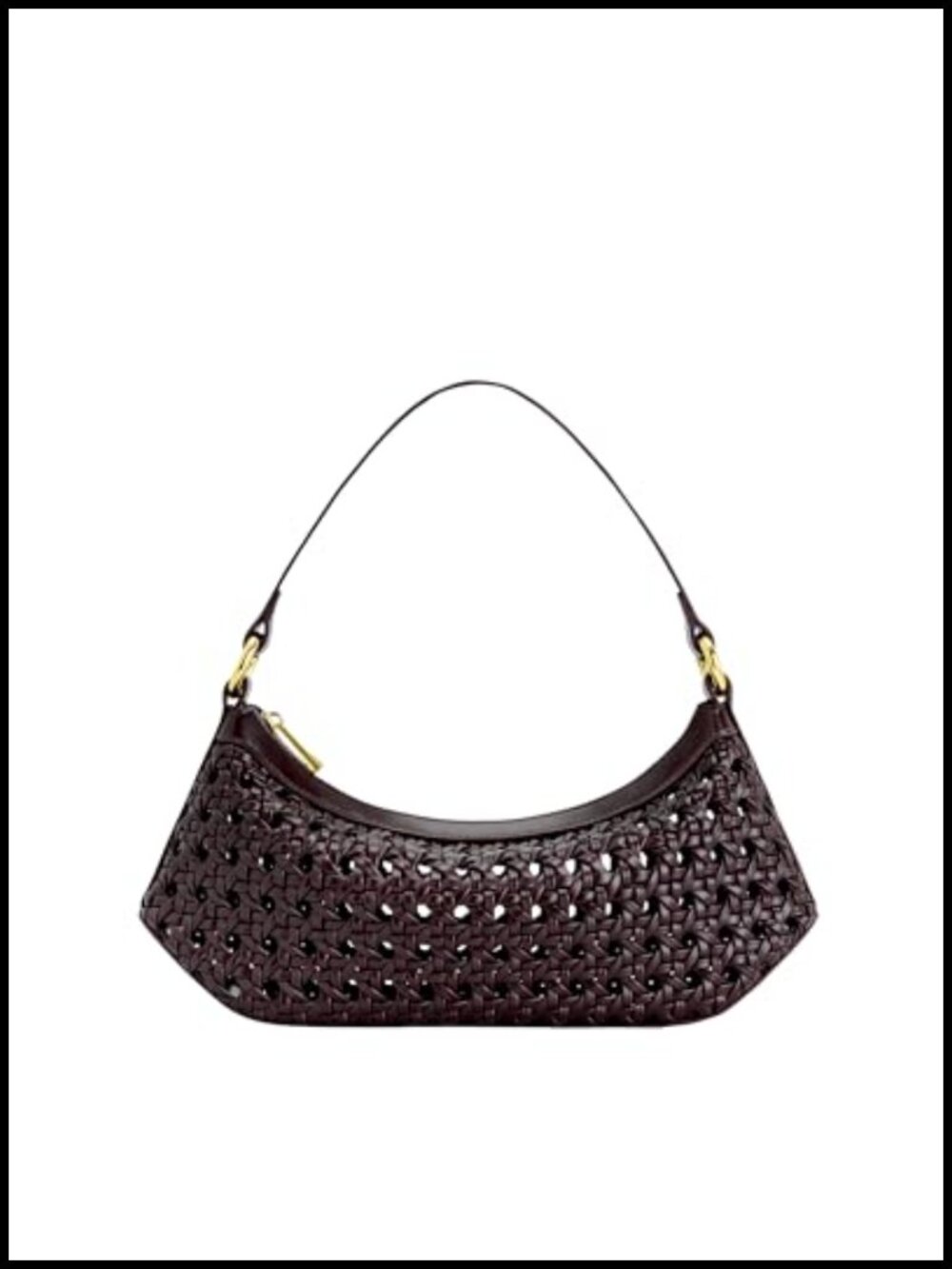 Vegan Leather Shoulder Bag Detachable Strap Interior Pocket